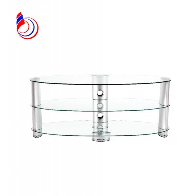 Wholesale Modern 3-tier Clear Tempered Glass LCD TV Stand Sale RA073