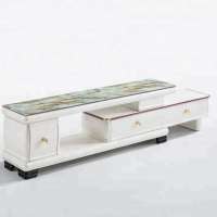 Excellent Furniture white Cheap Modern marble TV bench or TV cabinet