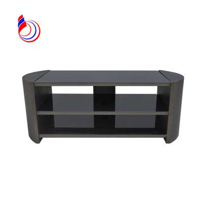 Wooden tv stand black silk screen tempered contracted glass tv stand