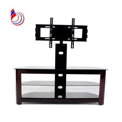 latest china new tempered black glass tv stand