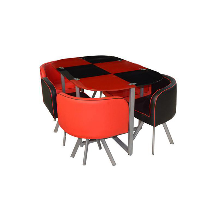 2019 wholesale modern black red dinning dinner table and chairs set