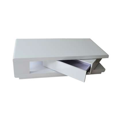 high gloss expandable mini white marble top coffee table CT025